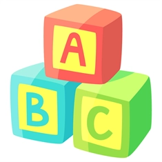 Baby Shower ABC Blocks Transparent Sticker
